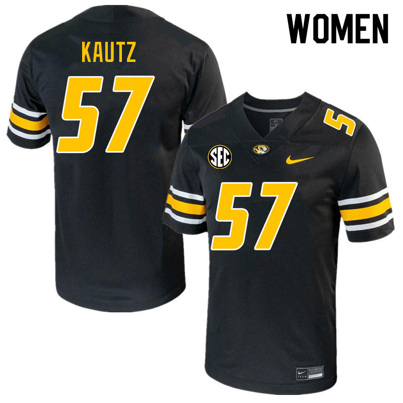 Women #57 Jack Kautz Missouri Tigers College 2023 Football Stitched Jerseys Sale-Black